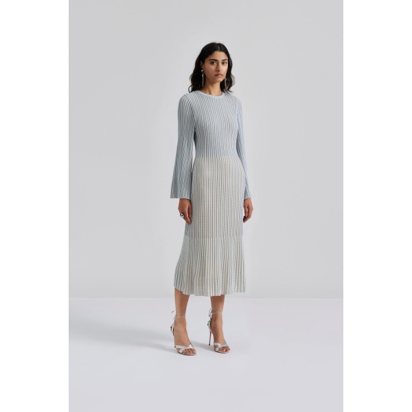 Lexi Contrast Knitted Midi Dress - Bilde 2