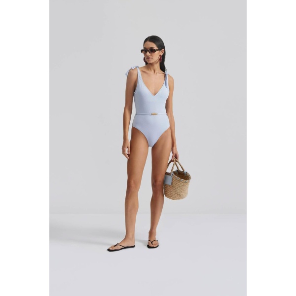 Niki straw bag - Pastel blue - Bilde 3