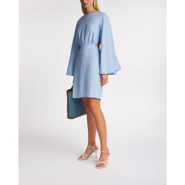 Jette cut-out linen blend mini dress pastel - Bilde 3