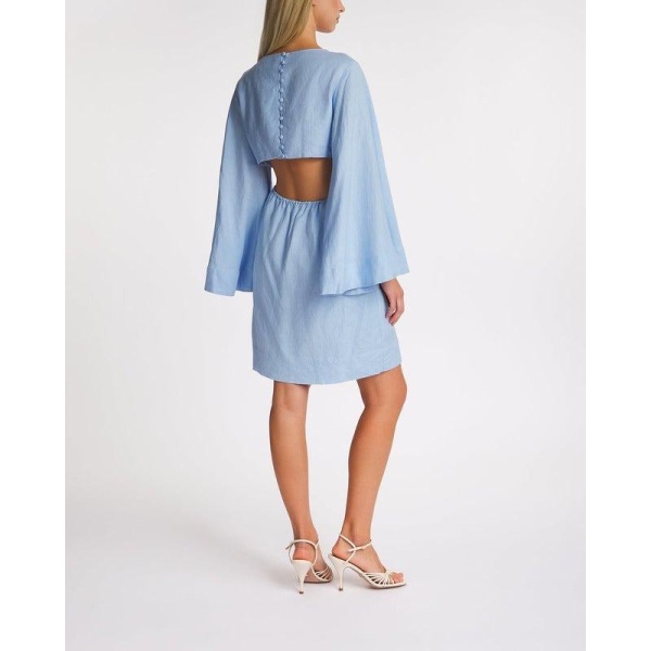 Jette cut-out linen blend mini dress pastel - Bilde 2