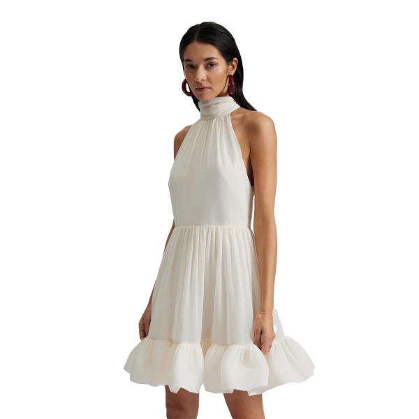Fern Halterneck Ruffled Mini Dress