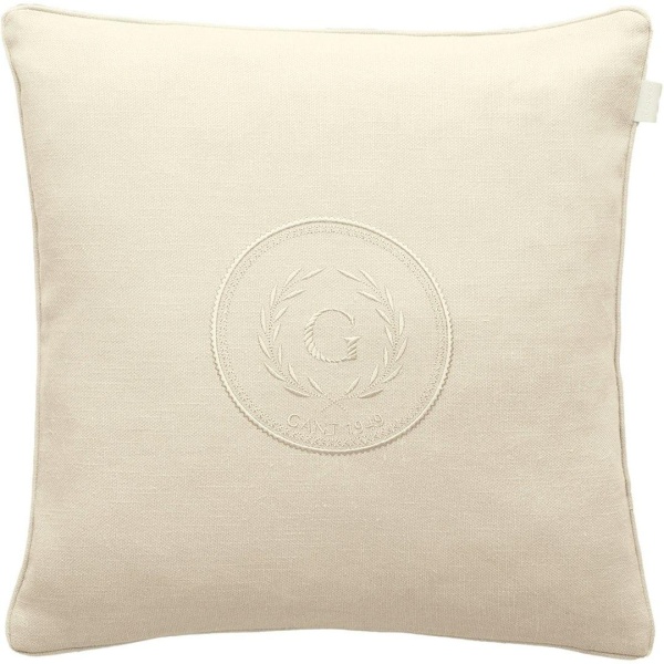 Tonal Crest Cushion - off White 50x50