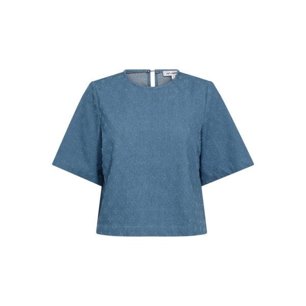 PrismCC Denim SS Blouse Denim Blue