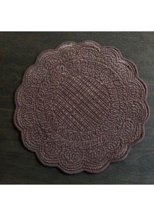 Bordbrikke rund velour, Sort - 42 cm