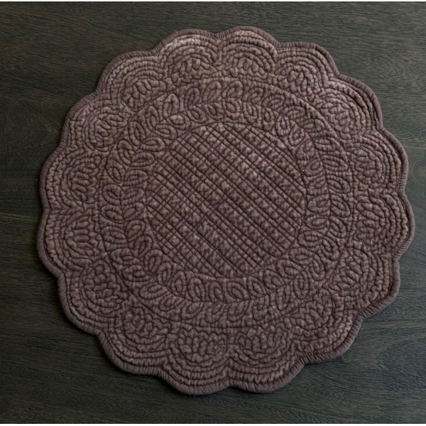 Bordbrikke rund velour, Sort - 42 cm