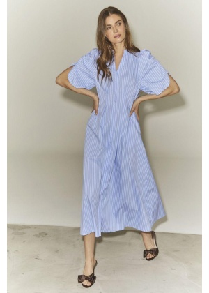 Mica Pleat dress co couture stripe