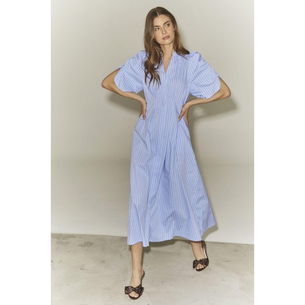 Mica Pleat dress co couture stripe