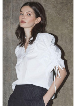 Sanna CC SS Puff V-Blouse