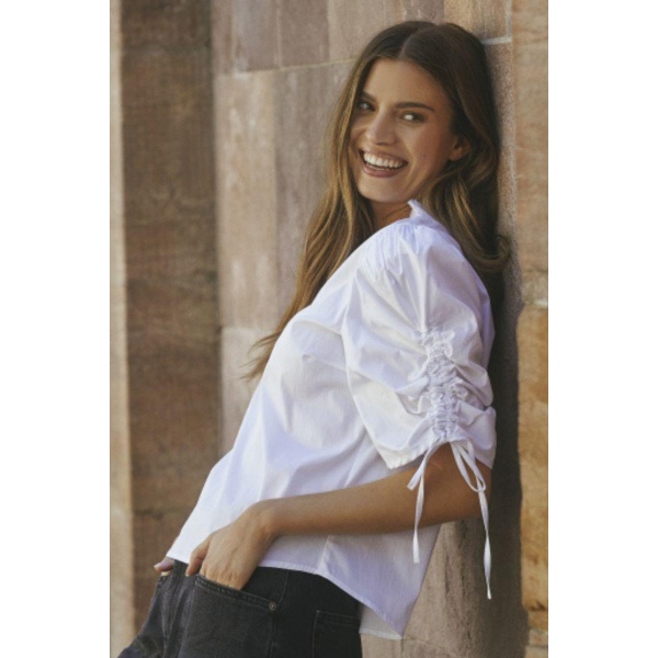 Sanna CC SS Puff V-Blouse - Bilde 2