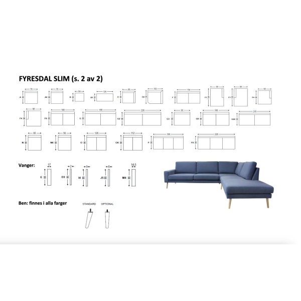 Fyresdal slim stol 85cm - Bilde 3