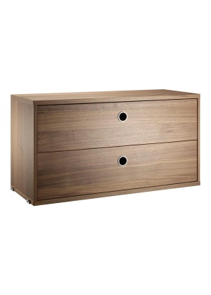 String kommode med skuffer 78x30cm - walnut