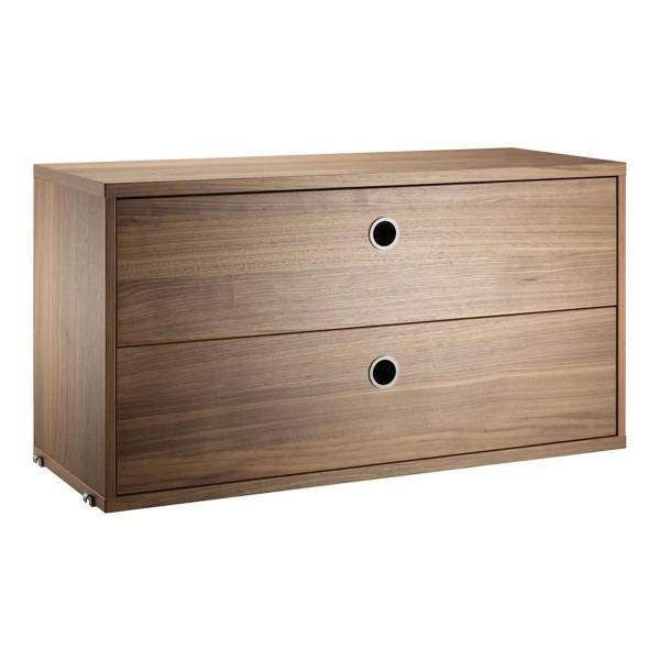 String kommode med skuffer 78x30cm - walnut