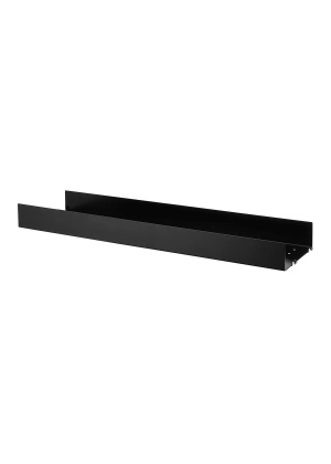 String metallhylleplate (Høy kant) 78x30cm 1-pack - sort