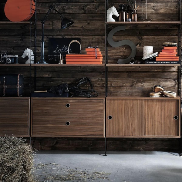 String kommode med skuffer 78x30cm - walnut - Bilde 2