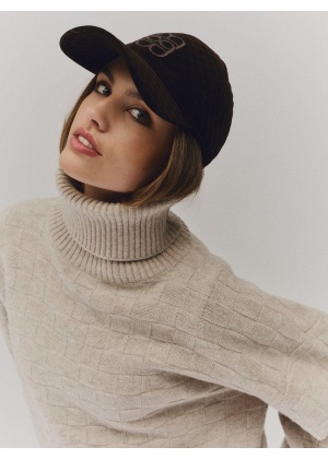 June Velvet caps /m logo - Mørke brun