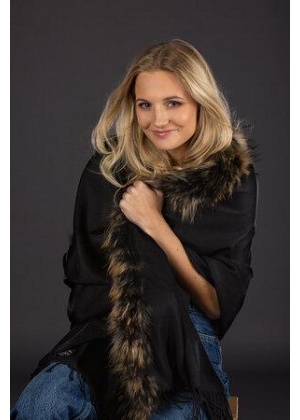 Pashmina skjerf m/vaskebjørn