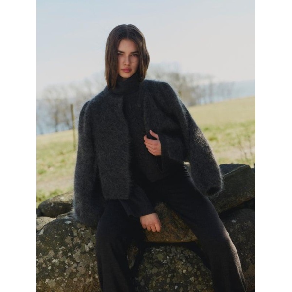 Amelia Chunky Cardigan - mørk grå - Bilde 3