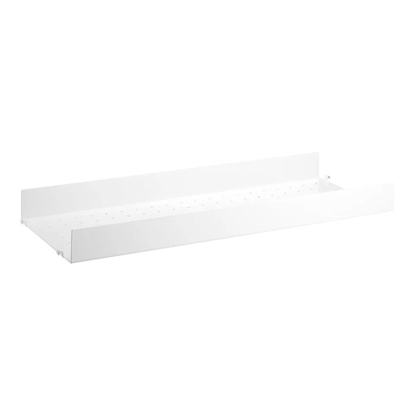 String metallhylleplate (Høy kant), 58x30cm 1-pack - hvit