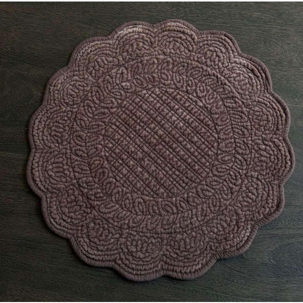 Bordbrikke rund velour, Sort - 42 cm