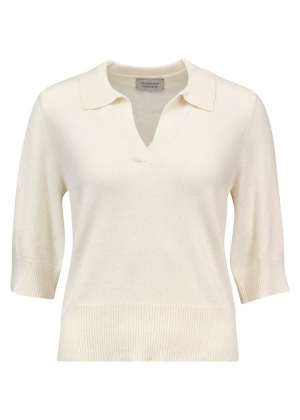 Lin Collar T-skjorte Pearl