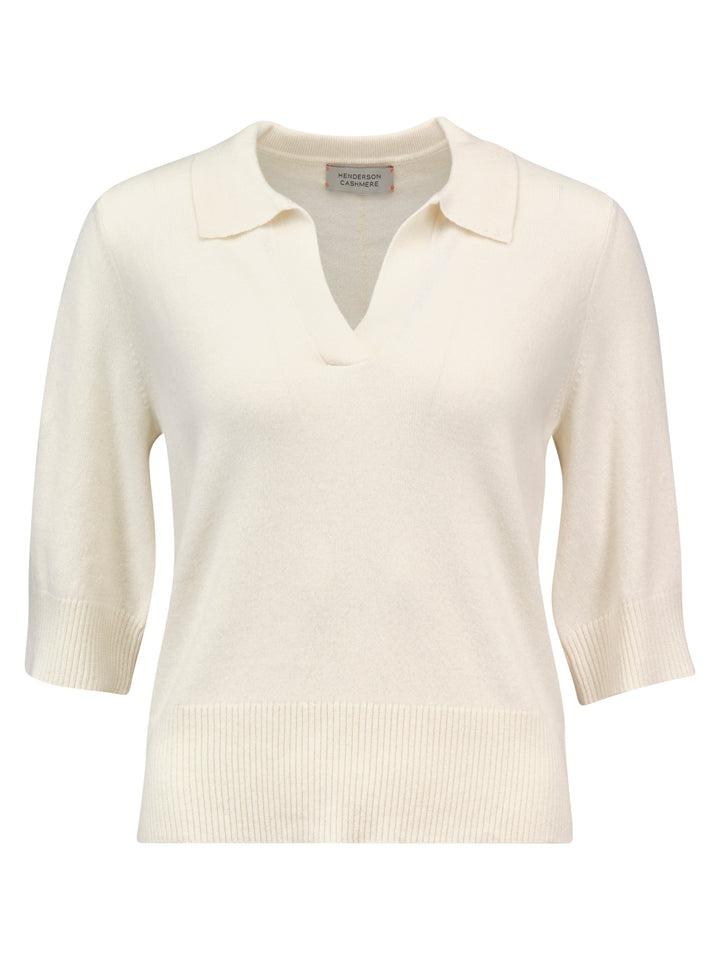 Lin Collar T-skjorte Pearl