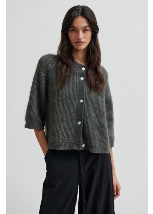Andrea Knit Rib Cardigan - brun