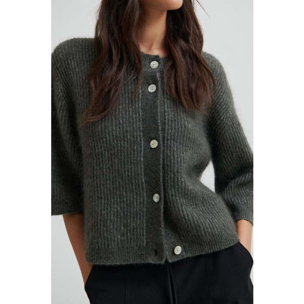 Andrea Knit Rib Cardigan - brun - Bilde 6