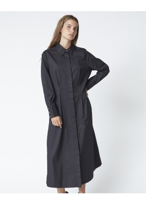 Poppy CC Shirt Long Dress - sort