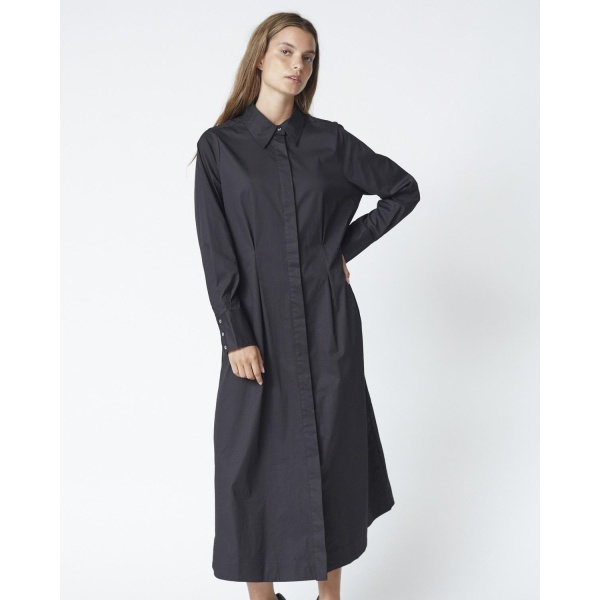 Poppy CC Shirt Long Dress - sort