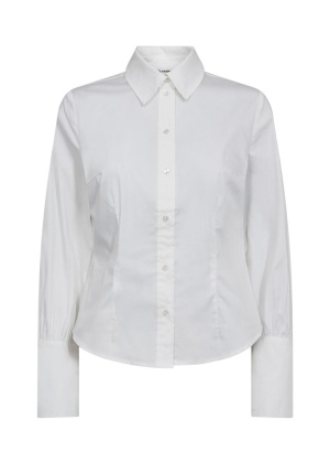 Sanna CC Pearl Cuff Shirt - hvit
