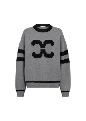Row CC Coco Logo Knit - Lyse grå