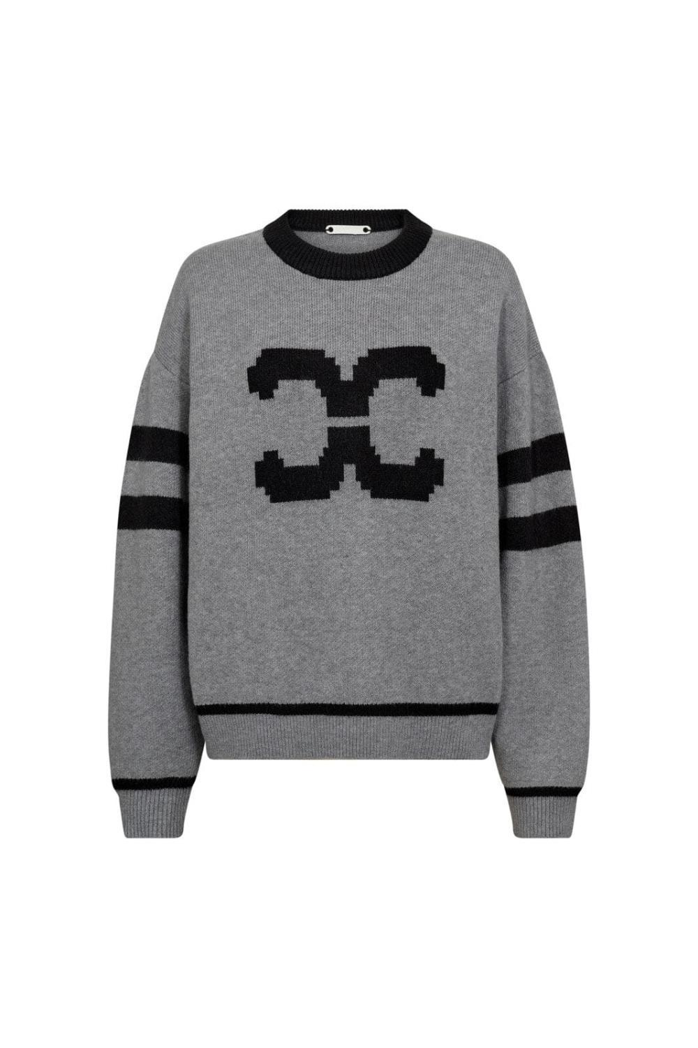 Row CC Coco Logo Knit - Lyse grå
