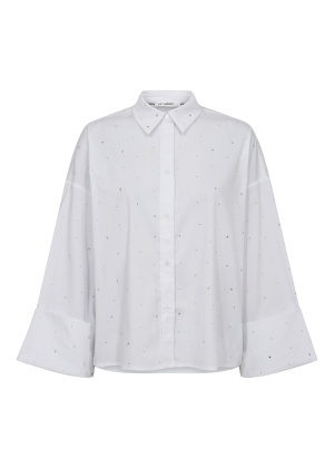 Leni CC Wide Cuff Stone Shirt - hvit