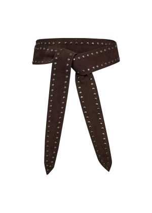 Sienna CC Suede Leather Belt - mørke brun