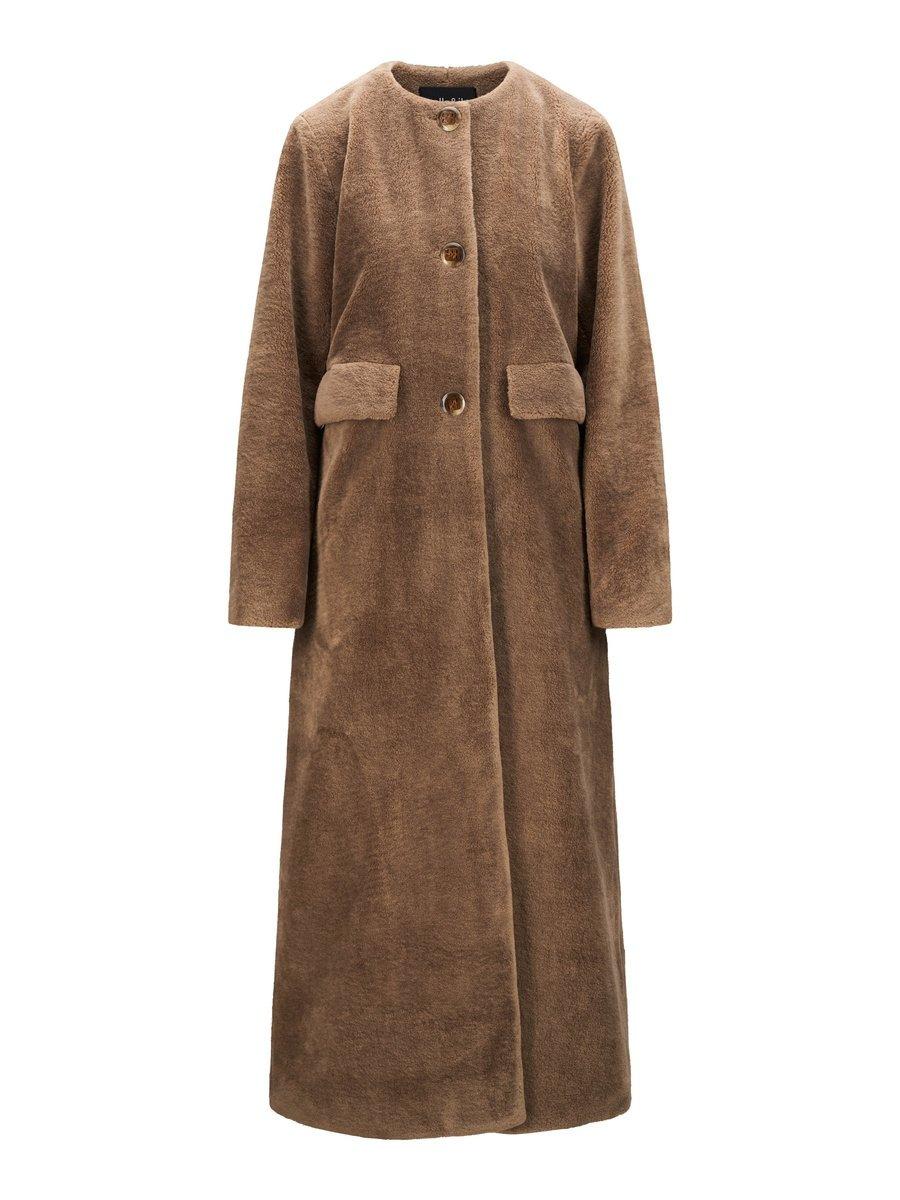 Emma Shearline Coat Mole - Brun - Bilde 3