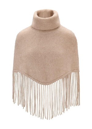 Nikola Chunky Poncho - Hazel Beige