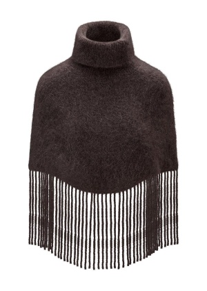 Nikola Chunky Poncho - Dark brown