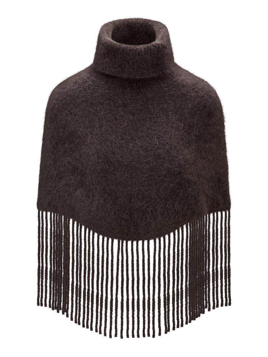 Nikola Chunky Poncho - Dark brown