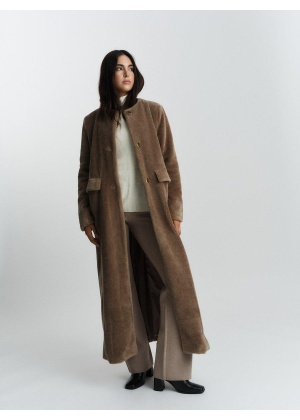 Emma Shearline Coat Mole - Brun